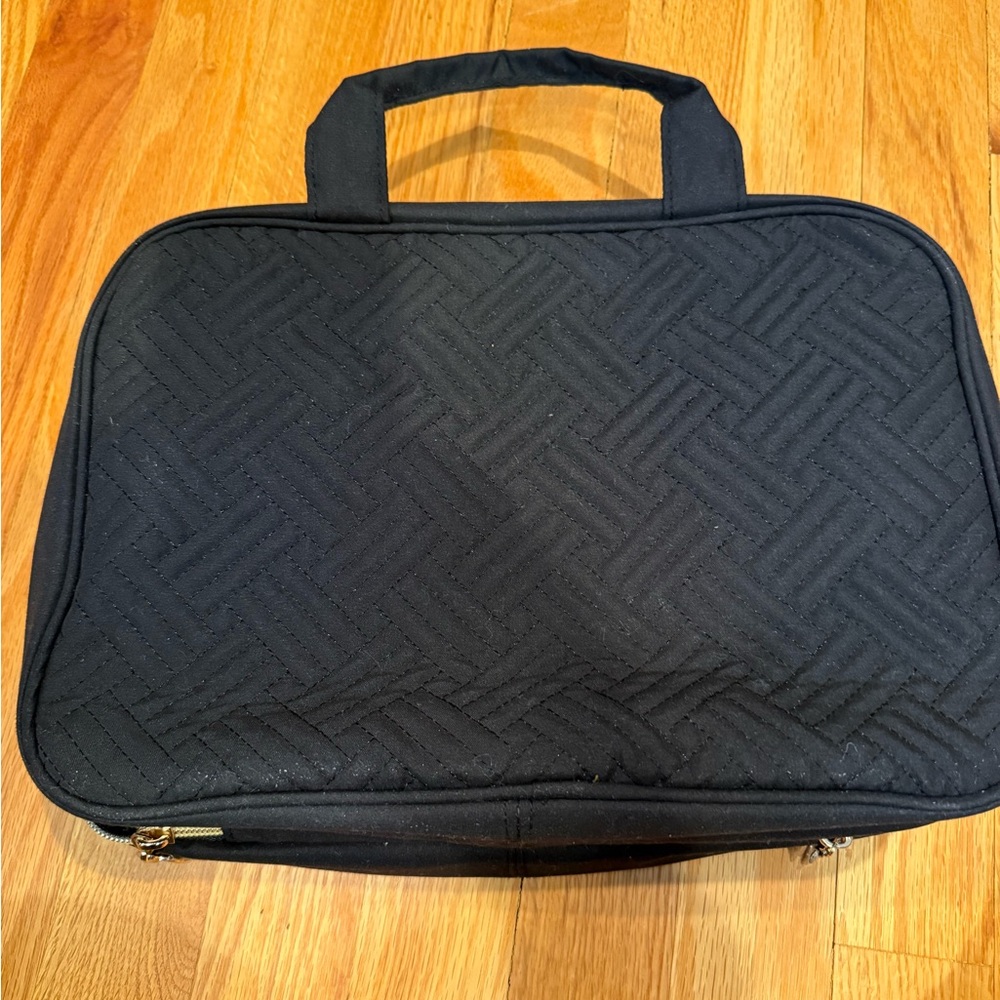 Elegant Black Quilted cosmetics Bag